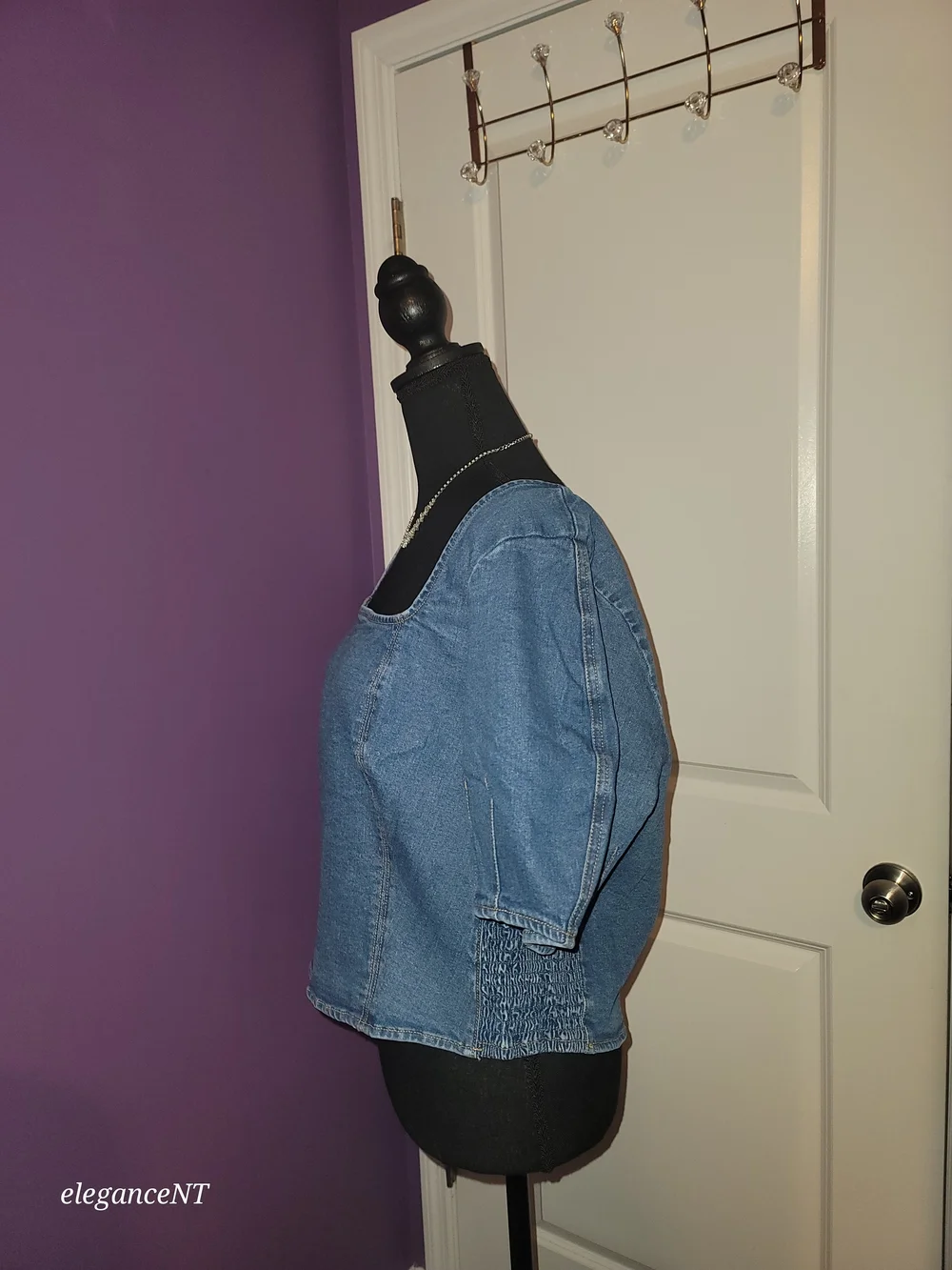 Old Navy Square-Neck Denim Cropped Top Sz: XL NWT - Picture 6 of 7